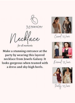 Just Peachy Just Peachy Women's Gold-Plated Layered Chain Necklace – Handcrafted, Elegant Design, Lightweight, and Durable, Perfect for Layering, Versatile Accessory for Casual or Formal Occasions, Skin-Friendly  - Image 4