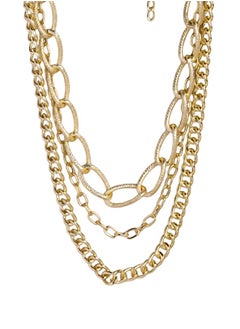 Just Peachy Just Peachy Women's Gold-Plated Layered Chain Necklace – Handcrafted, Elegant Design, Lightweight, and Durable, Perfect for Layering, Versatile Accessory for Casual or Formal Occasions, Skin-Friendly  - Image 1