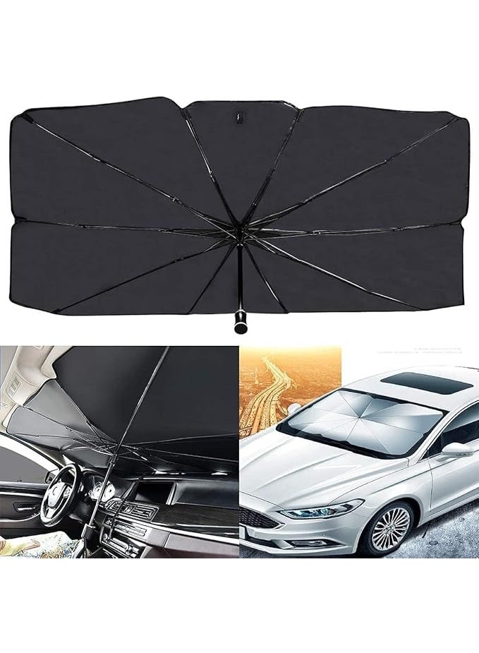 Generic Foldable Car Sunshade – Portable Front Windshield Umbrella Blocks UV Rays to Keep Interior Cool and Protect Accessories, Fits Most Sedans and SUVs  - Image 3