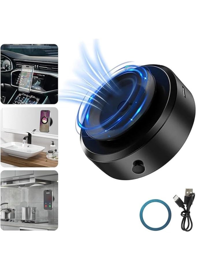 Yakiter - 360 Rotatable Car Magnetic Phone Holder, Magnetic Suction Phone Mount, 360°Portable Phone Holder,Electric Vacuum Magnetic Car Phone Mount for iPhone Android and All Smartphones (Black) - Image 1