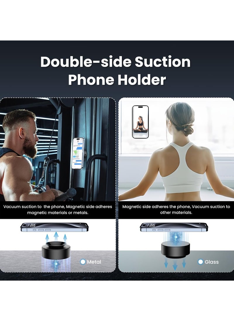 Yakiter - 360 Rotatable Car Magnetic Phone Holder, Magnetic Suction Phone Mount, 360°Portable Phone Holder,Electric Vacuum Magnetic Car Phone Mount for iPhone Android and All Smartphones (Black) - Image 1