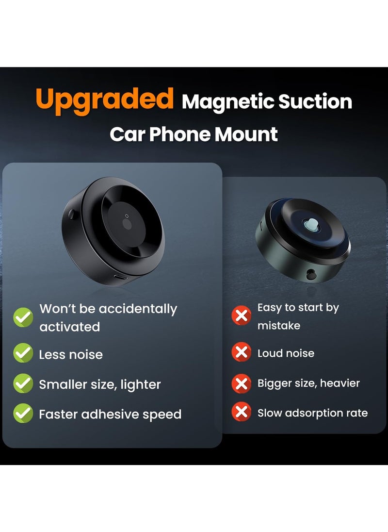 Yakiter - 360 Rotatable Car Magnetic Phone Holder, Magnetic Suction Phone Mount, 360°Portable Phone Holder,Electric Vacuum Magnetic Car Phone Mount for iPhone Android and All Smartphones (Black) - Image 1