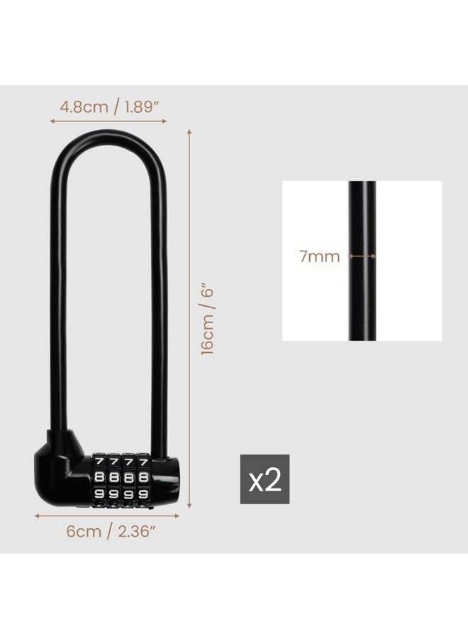 Kurtzy 4 Digit Bicycle Code Lock - 16 cm with Long Handle - Waterproof Bicycle Lock with Reset Code - Electric Scooter, Gates, Mountain Bike, Sport, School, Shed and Lockers - Image 4