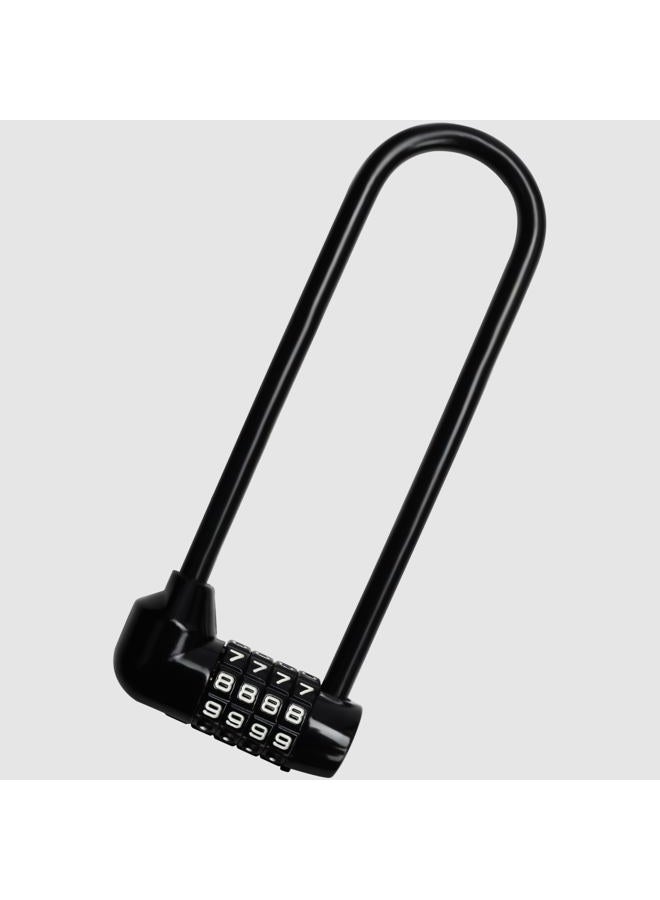 Kurtzy 4 Digit Bicycle Code Lock - 16 cm with Long Handle - Waterproof Bicycle Lock with Reset Code - Electric Scooter, Gates, Mountain Bike, Sport, School, Shed and Lockers - Image 1