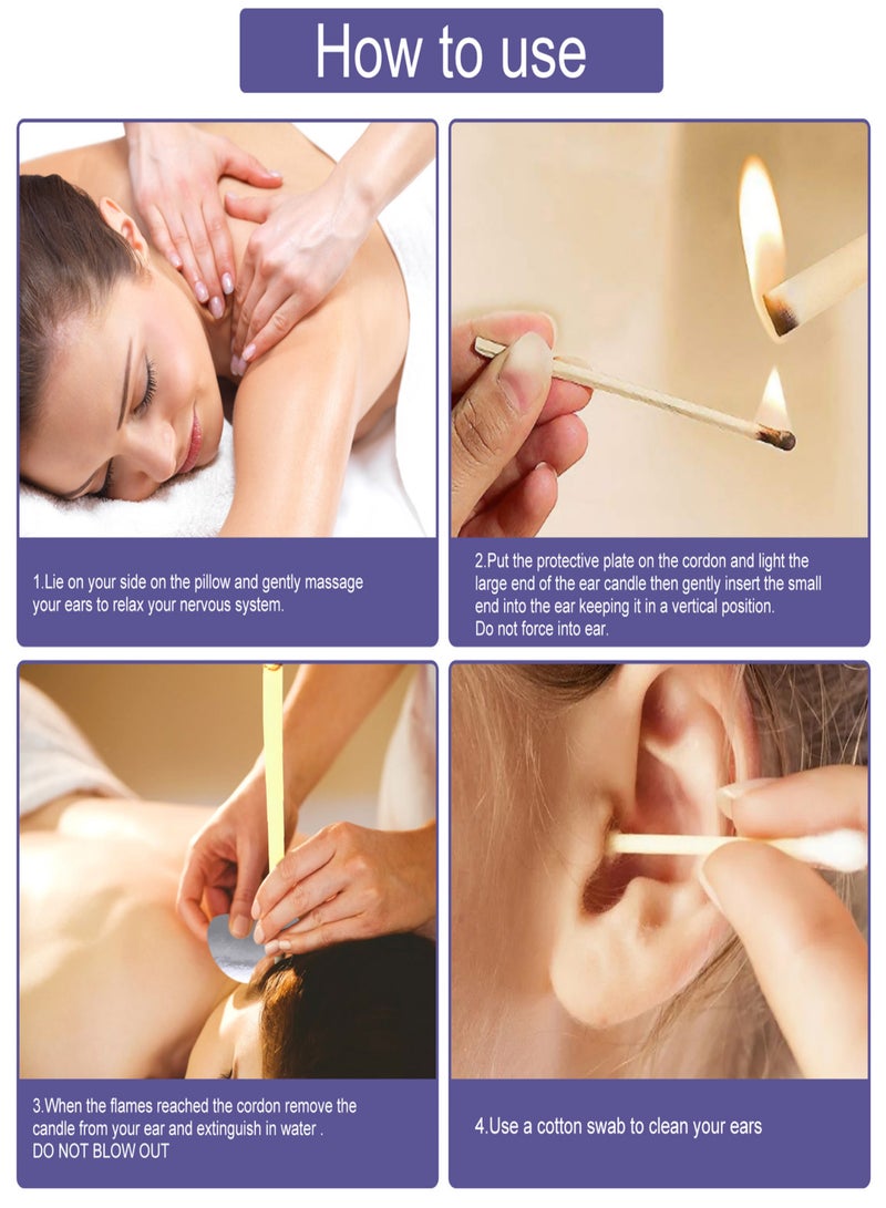 Jaysuing Colorful Ear Candling Set Wax Ear Removal Candle Kit(16 Ear Candles + 8 Ear Protective Disks+ 16 Cotton Swabs) for Detoxification Dehumidification Refreshing Home Salon Daily Use - Image 3