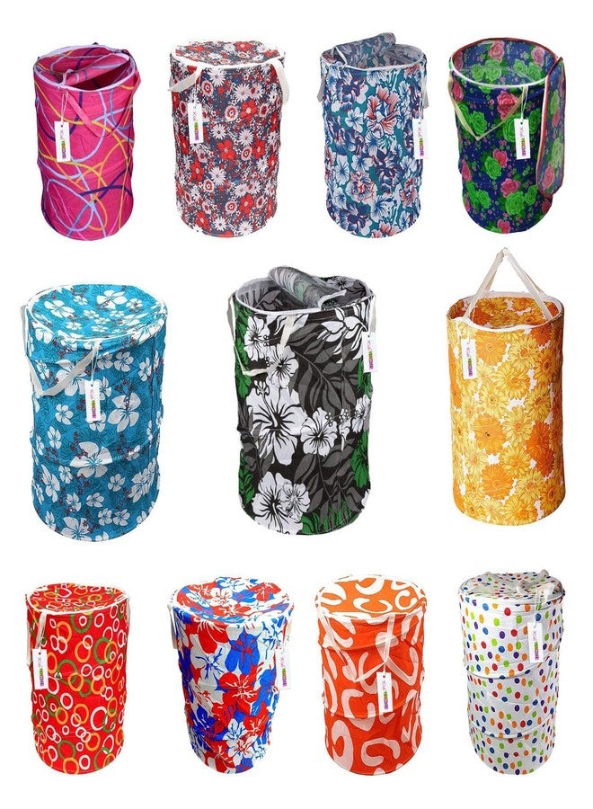 CELLEBII® Multicolor Popup Laundry Basket Set, Foldable Laundry Bag - Random Color & Design - Image 5
