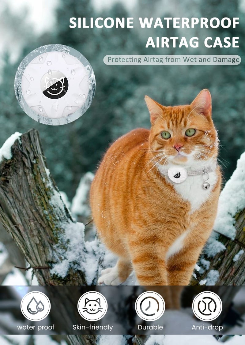 Hoeraonr Apple AirTag Cat Collar, GPS Tracker Kitten Collar with Breakaway Feature, Lightweight and Reflective, Suitable for Cats, Kittens and Puppies (White) - Image 5
