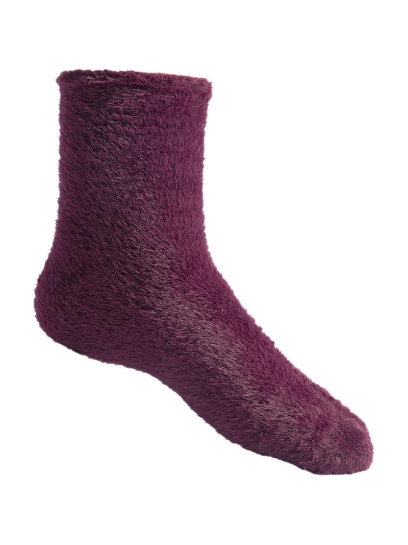 Texton Kids Faux Fur Nylon Thick Terry Microfibre Woolen Winter Ankle Socks – Warm, Soft, Cozy, Plush Texture, Stretch Fit, Multicolor Design, Pack of 5 - Image 4