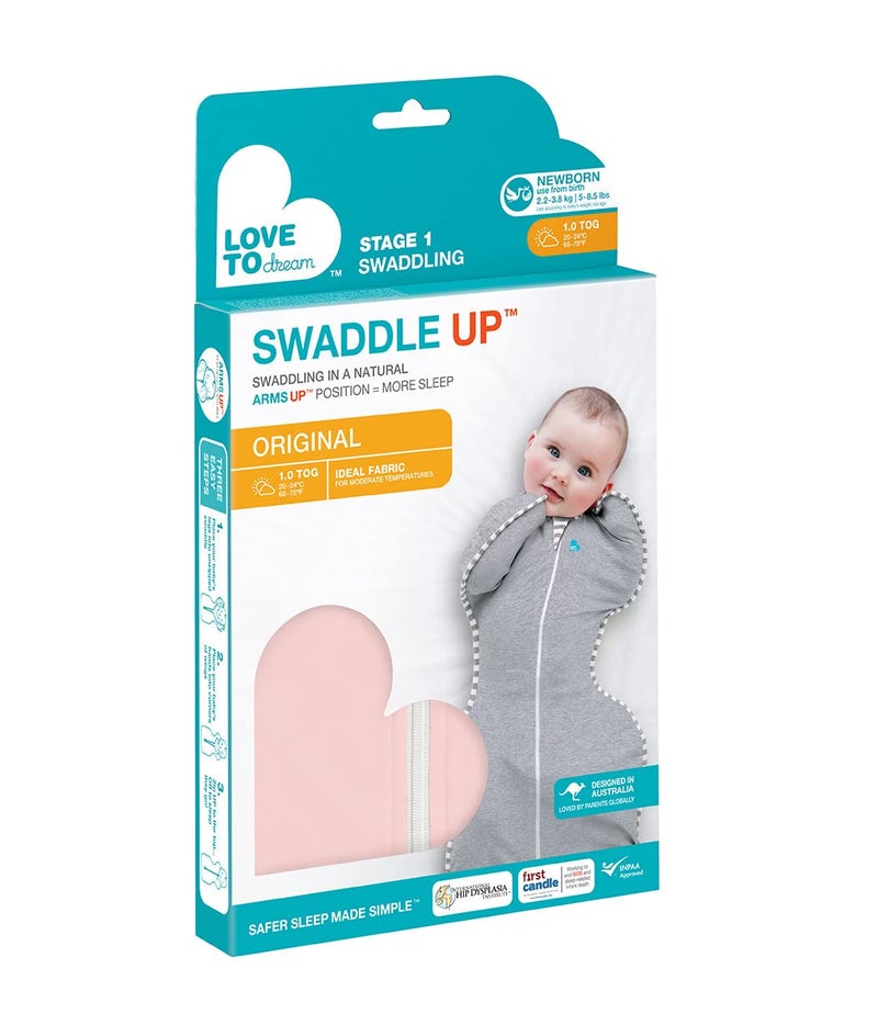 Love to Dream Swaddle UP Self-Soothing Sleep Sack 8-13 lbs., Dramatically Better Sleep, Snug Fit Calms Startle Reflex, 1.0 TOG, Dusty Pink, Small - Image 5