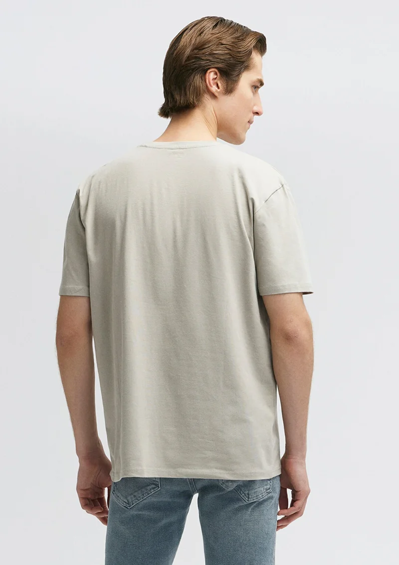مافي Blue Men's Crew Neck Gray Basic T-Shirt 0610136-70100