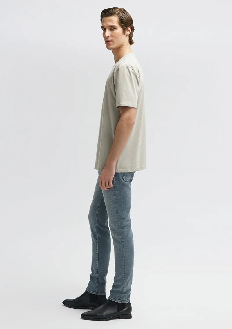 مافي Blue Men's Crew Neck Gray Basic T-Shirt 0610136-70100