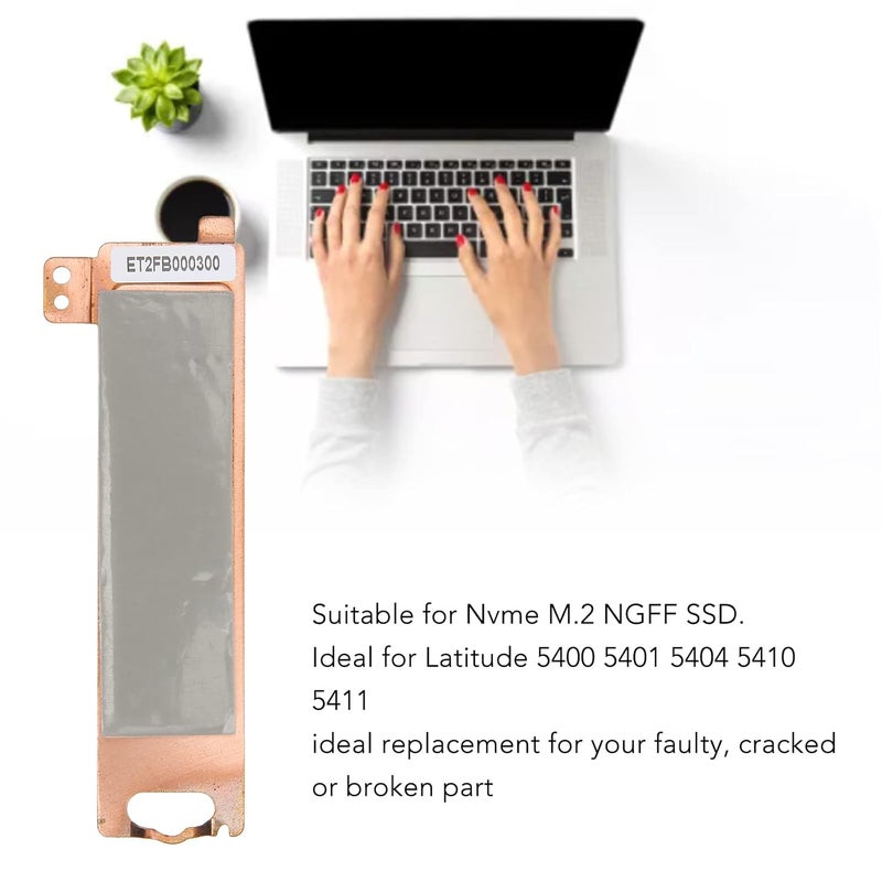 غطاء قرص صلب مع مشتت حراري M.2 2280 SSD، من سبائك الألومنيوم، مشتت حراري Nvme M.2 NGFF SSD مع حامل لـ Latitude 5400 5401 5404 5410 5411 (ليس القرص الصلب) - Image 3