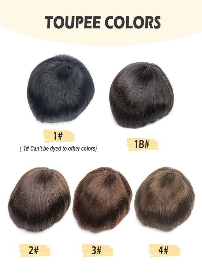 lumeng Wigs For Men Hairpiece Mono Lace Systems Toupee Size 7x9 Inch Color 1# Replacement Unit Human Hair Durable Natural Invisible Hairline No Shedding Hair System Protesis Capilar Hombre - Image 5
