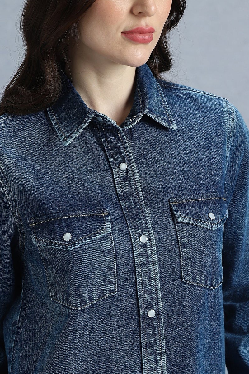 inkd WOMEN'S DENIM SHIRT|DENIM DRAMA|Women Apparel – Everyday Comfort Wear - Image 5