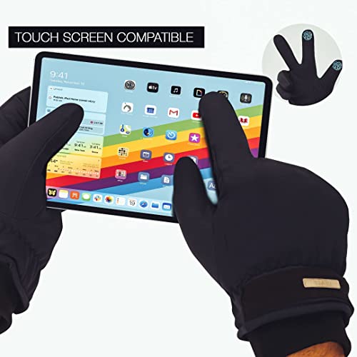 HIVER Combo of Beanie Black Cap and Womens Gloves Touchscreen Waterproof | Winter Gloves for Women with Beanie Cap | Trekking Snow Gloves for Minus Degrees (X-Large, Blue) - Image 5