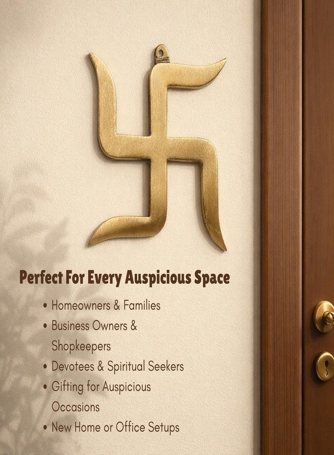 Plus Value Brass Swastik for Door Entrance Vastu Remedies for Home, Office Decor - Auspicious, Religious Symbols for Good Luck, Pooja Idols, Positivity (4 Inches) - Image 4