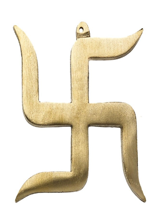 Plus Value Brass Swastik for Door Entrance Vastu Remedies for Home, Office Decor - Auspicious, Religious Symbols for Good Luck, Pooja Idols, Positivity (4 Inches) - Image 1