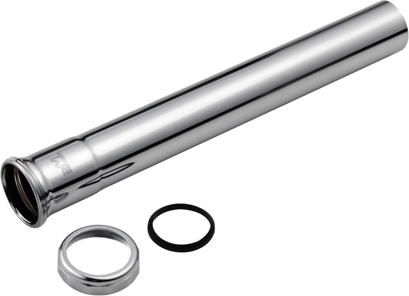 Zm 1-1/2 Inch Heavy Duty Extension Tube with Slip Joint Connection, 12 Inch Length, 22 Gauge, Brass Plumbing Fitting, Chrome - Image 1