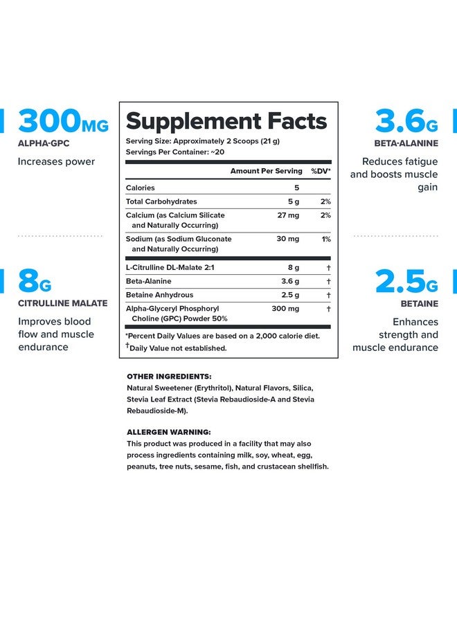 ليجيون مكمل ليجون بالس قبل التمرين - مشروب أكسيد النيتريك الطبيعي بالكامل قبل التمرين لتعزيز الطاقة، خالٍ من الكرياتين، محلى طبيعيًا، يحتوي على بيتا ألانين، سيترولين، ألفا جي بي سي (مشروب أركتيك بلاست خالٍ من الكافيين) - Image 1