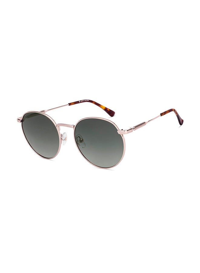 John Jacobs Unisex John Jacobs ALI FAZAL Gold - Green | Full Rim Round Stylish & Premium Sunglasses | Polarized and 100% UV Protected | Men & Women | Medium | JJ S70014 - Image 1