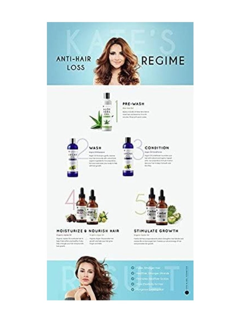 Kate Blanc Cosmetics - Kate Blanc Cosmetics Castor Oil Organic (2oz), 100% Pure, Cold Pressed, Hexane Free. Stimulate Growth for Hair, Eyelashes, Eyebrows. Hair Treatment Starter Kit & Skin Moisturizer - Image 1
