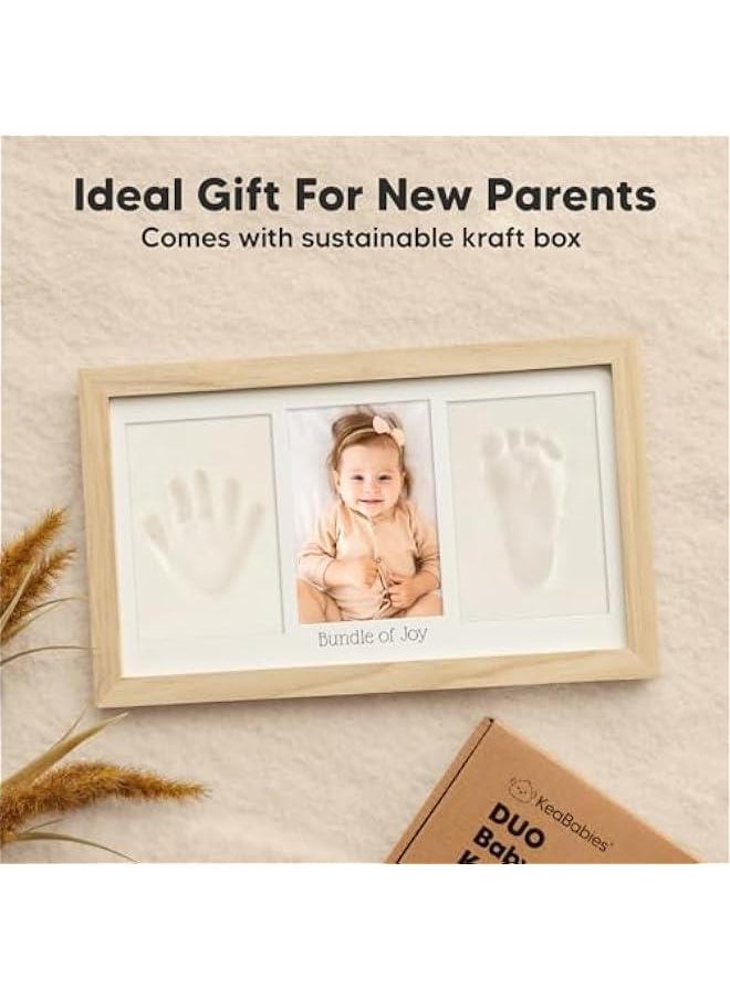 Gonice Baby Hand and Footprint Kit - Baby Footprint Kit, Newborn Keepsake Frame, Baby Handprint Kit, Personalized Baby Gifts, Nursery Decor, Baby Shower Gifts for Girls Boys(Ash Wood)  - Image 4
