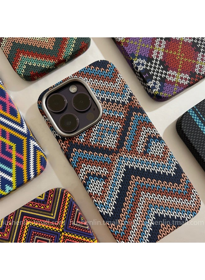 YANCI For iPhone 16 ProMax retro pattern magnetic phone case, 16PROMAX phone protection cover - Image 1