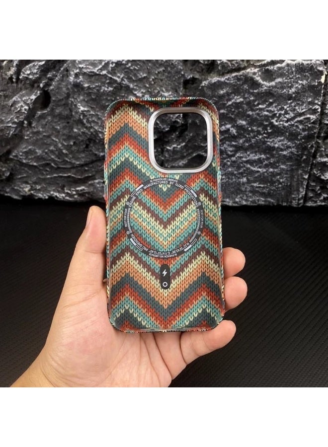YANCI For iPhone 16 ProMax retro pattern magnetic phone case, 16PROMAX phone protection cover - Image 4