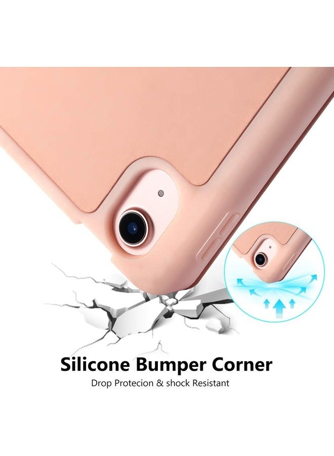 ELTRAZONE Rose Pink Trifold Stand Case for iPad Air 13" M2 (2024) & iPad Pro 12.9" (6th/5th/4th Gen) with Pencil Holder & Soft TPU Back - Image 5