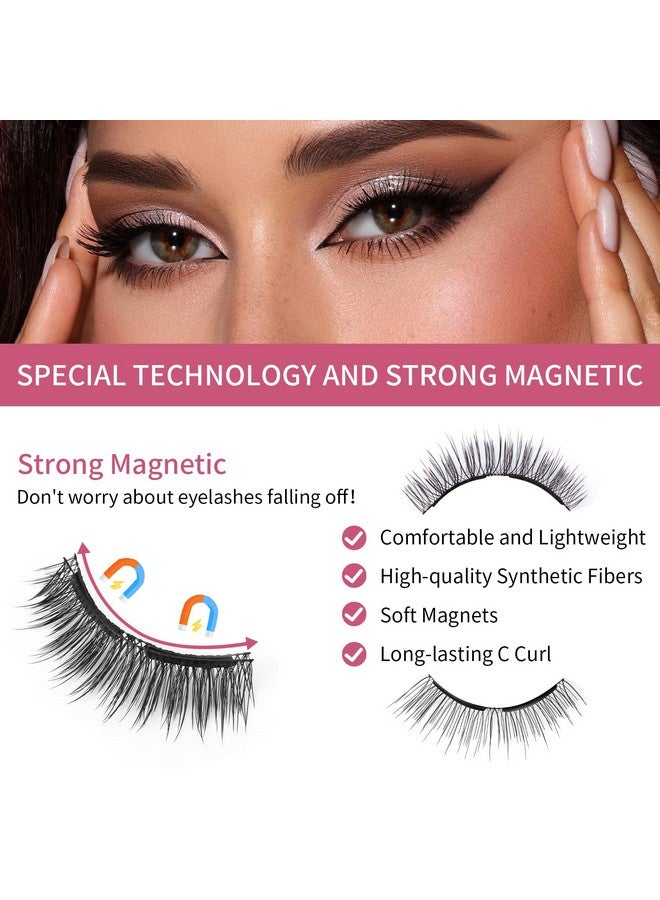 MLEN DIARY Dual Magnetic Eyelashes Magnetic Eyelashes Without Eyeliner 4D Natural Look Reusable Easy To Wear Soft Magnets False Eyelashes With Applicator No Glue - Image 3