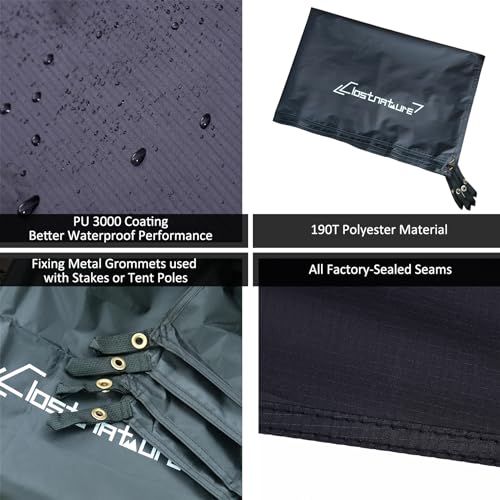 Clostnature Tent Footprint - Waterproof Camping Tarp, Heavy Duty Tent Floor Saver, Ultralight Ground Sheet Mat for Hiking, Backpacking, Hammock, Beach - Storage Bag Included - Image 2