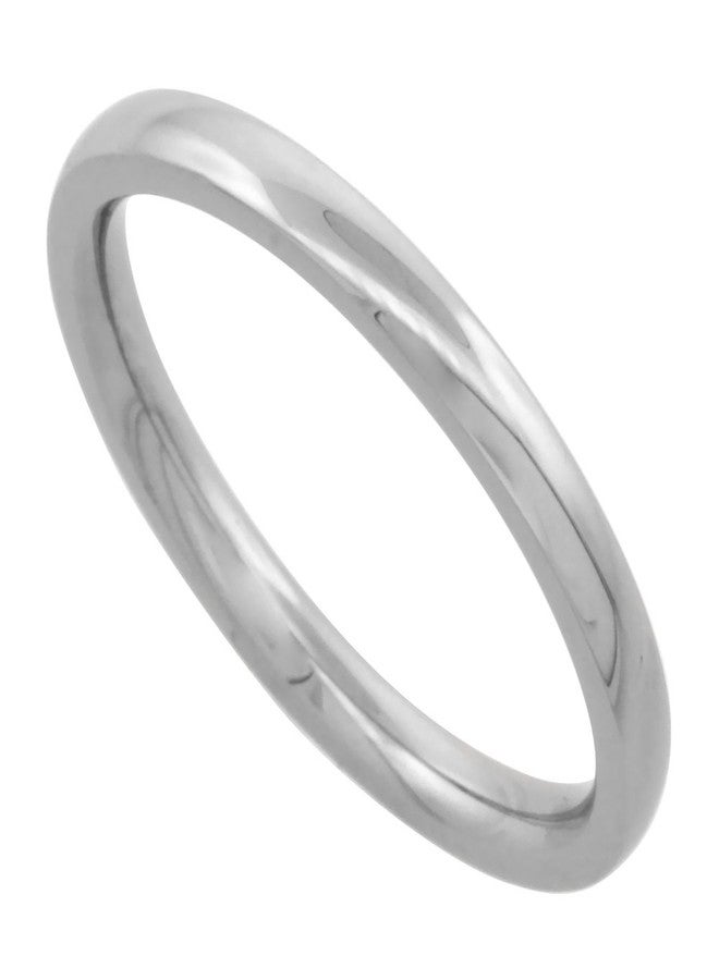 Sabrina Silver Surgical Stainless Steel 2mm Domed Wedding Band Thumb/Toe Ring Comfort-Fit High Polish Size 11 - Image 1