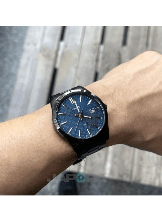 كاسيو ساعة يد ستانلس ستيل أنالوج دائرية الشكل للرجال MTP-VD03B-2A - 41 ملم - Image 3