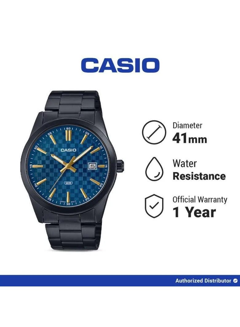 كاسيو ساعة يد ستانلس ستيل أنالوج دائرية الشكل للرجال MTP-VD03B-2A - 41 ملم - Image 4