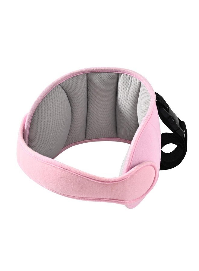 LETTON Car Seat Head Support for Child, Adjustable Toddler Car Seat Head Holder Head Strap, Safe, Breathable Head & Neck Pillow Support Solution- Baby & Kids Travel Accessories, Grayish Pink - Image 1