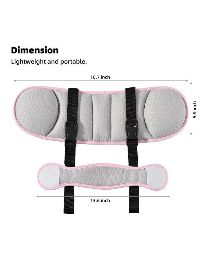 LETTON Car Seat Head Support for Child, Adjustable Toddler Car Seat Head Holder Head Strap, Safe, Breathable Head & Neck Pillow Support Solution- Baby & Kids Travel Accessories, Grayish Pink - Image 5