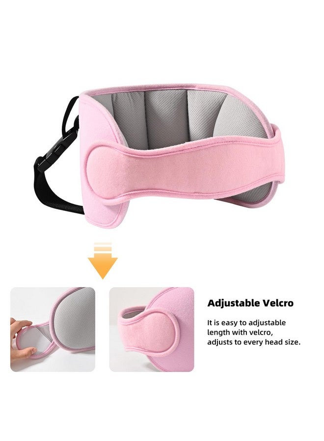 LETTON Car Seat Head Support for Child, Adjustable Toddler Car Seat Head Holder Head Strap, Safe, Breathable Head & Neck Pillow Support Solution- Baby & Kids Travel Accessories, Grayish Pink - Image 4