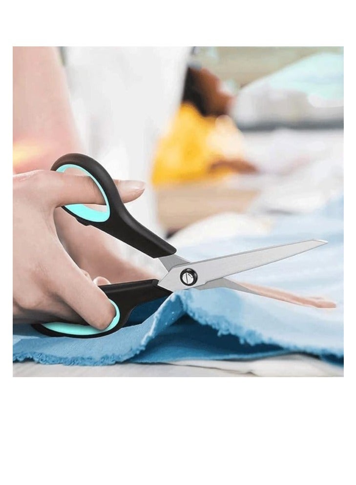 Stainless Steel Scissors Set, Ultra Sharp Blades, Durable, Lightweight, Comfortable, Non-Slip Handle, Essential Tool (3 Pack in Different Sizes and Designs - Color May Vary) - Image 2