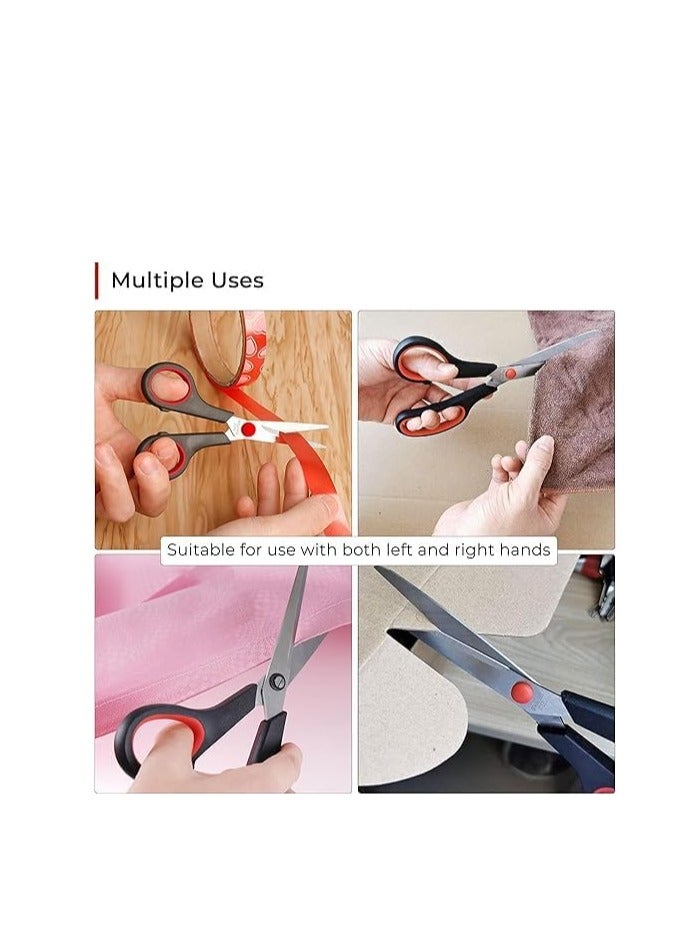 Stainless Steel Scissors Set, Ultra Sharp Blades, Durable, Lightweight, Comfortable, Non-Slip Handle, Essential Tool (3 Pack in Different Sizes and Designs - Color May Vary) - Image 5