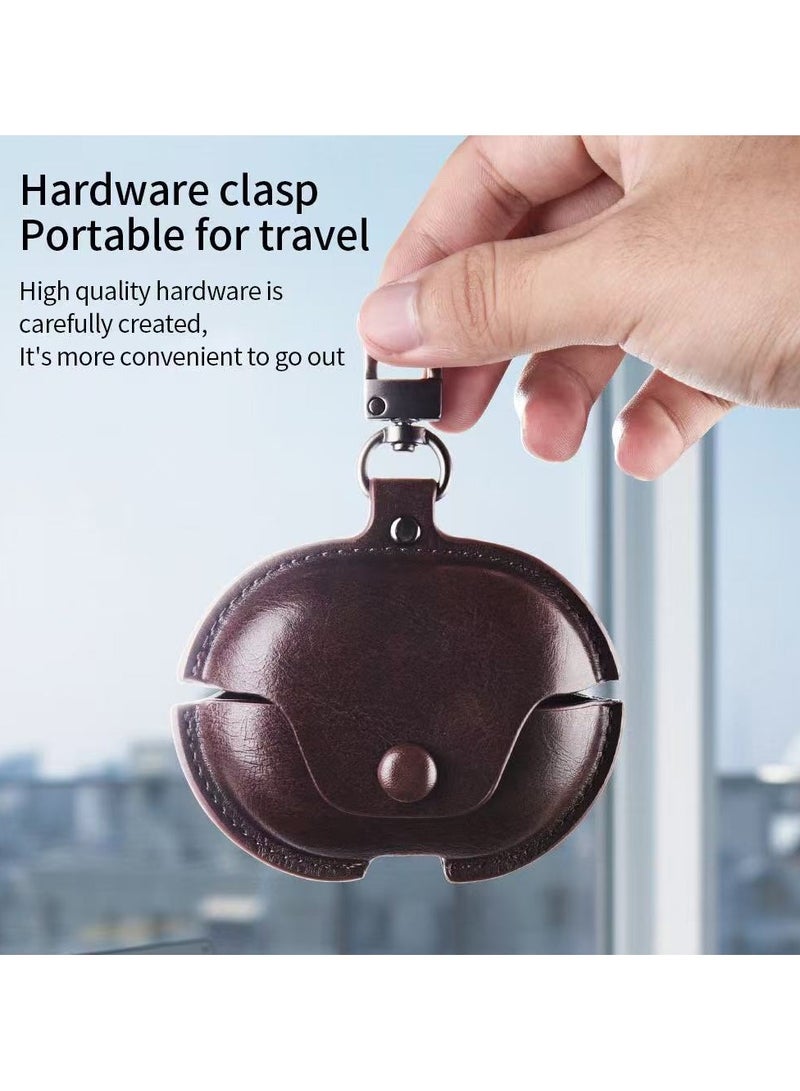 DKNG For Huawei free clip PU Leather Earphone Case Earphone Case with Keychain (Black) - Image 2