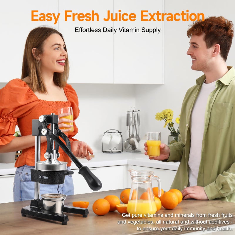 OSTBA Cast Iron Manual Juicer Hand Press, Commercial Grade Citrus Juicer, Stainless Steel Lemon squeezer for Orange, Lemon, Lime, Pomegranate with Stainless Steel Cup - Image 5