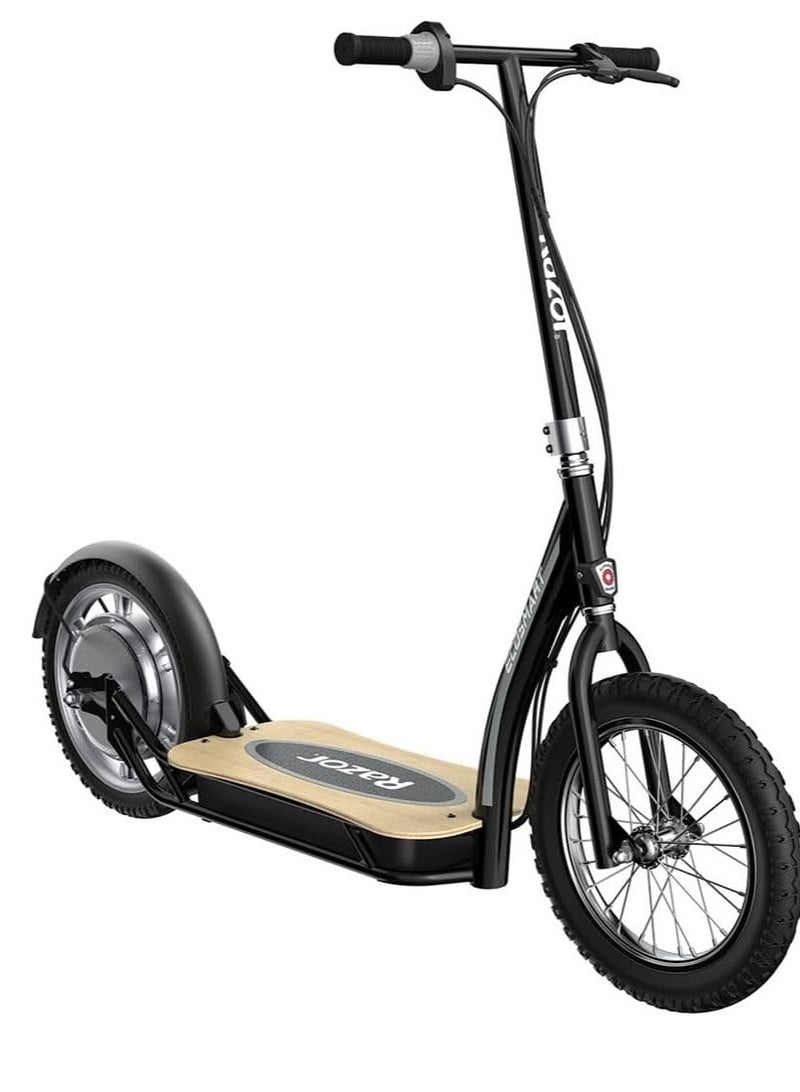 Razor E Scooter Ecosmart Hd Sup 25Km/H, 16 Inch Air Filled Tires, Wide Bamboo Deck, 350W High Torque Hub Driven Motor, Up To 15.5 Mph & 12 Mile Range, Rear Wheel Drive, Black  - Image 2
