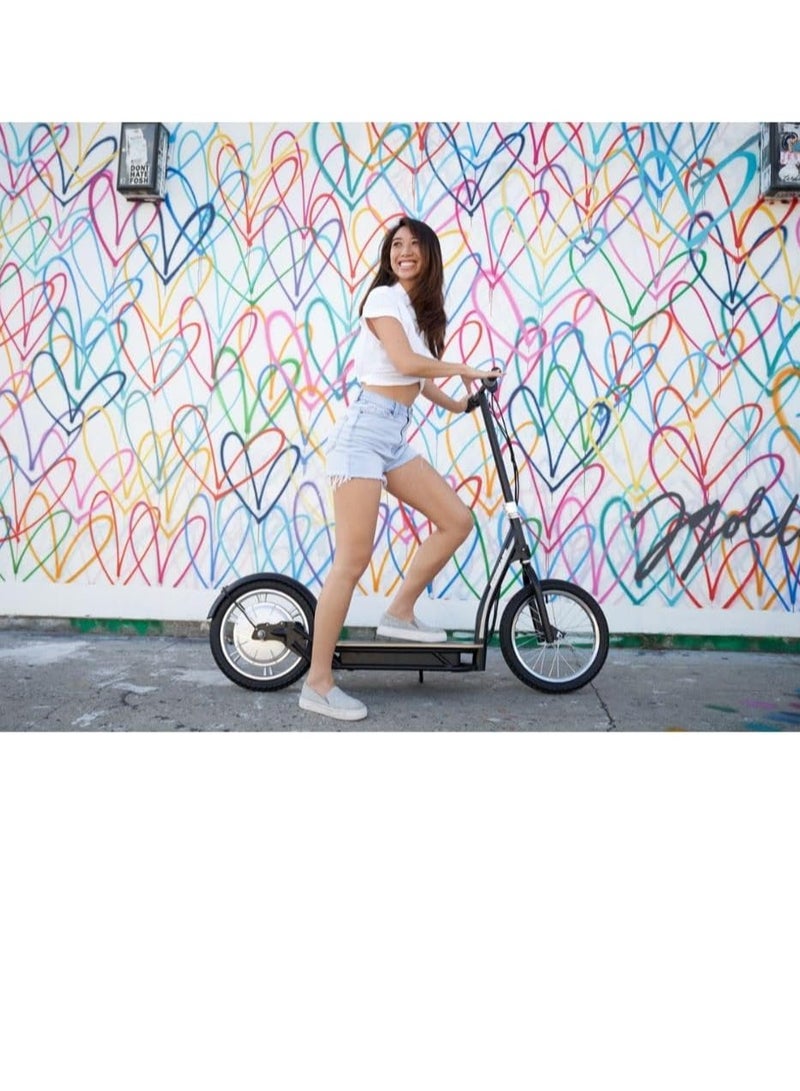 Razor E Scooter Ecosmart Hd Sup 25Km/H, 16 Inch Air Filled Tires, Wide Bamboo Deck, 350W High Torque Hub Driven Motor, Up To 15.5 Mph & 12 Mile Range, Rear Wheel Drive, Black  - Image 4