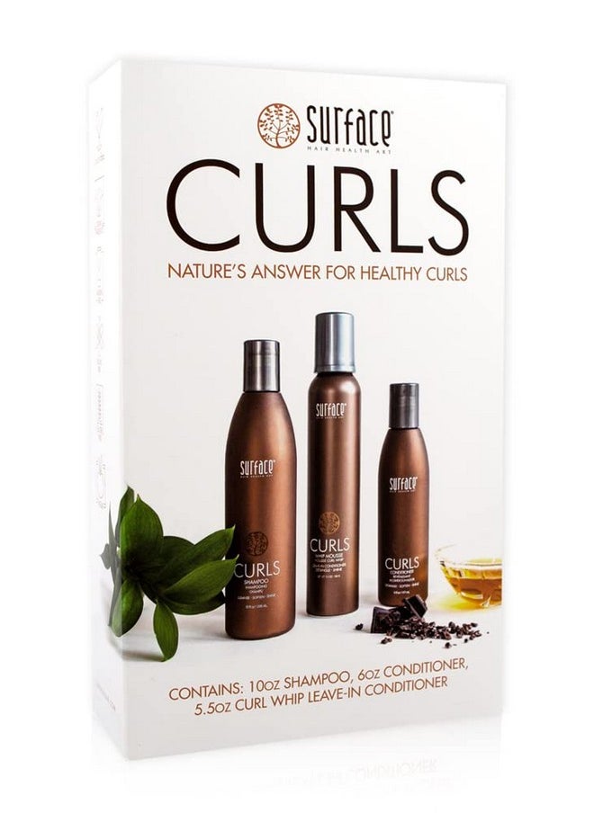 Surface Hair Urface Hair Curls Trio Box Set Shampoo Conditioner And Leavein Conditioner For Healthy And Defined Curly And Wavy Hair Vegan And Paraben Free  - Image 2