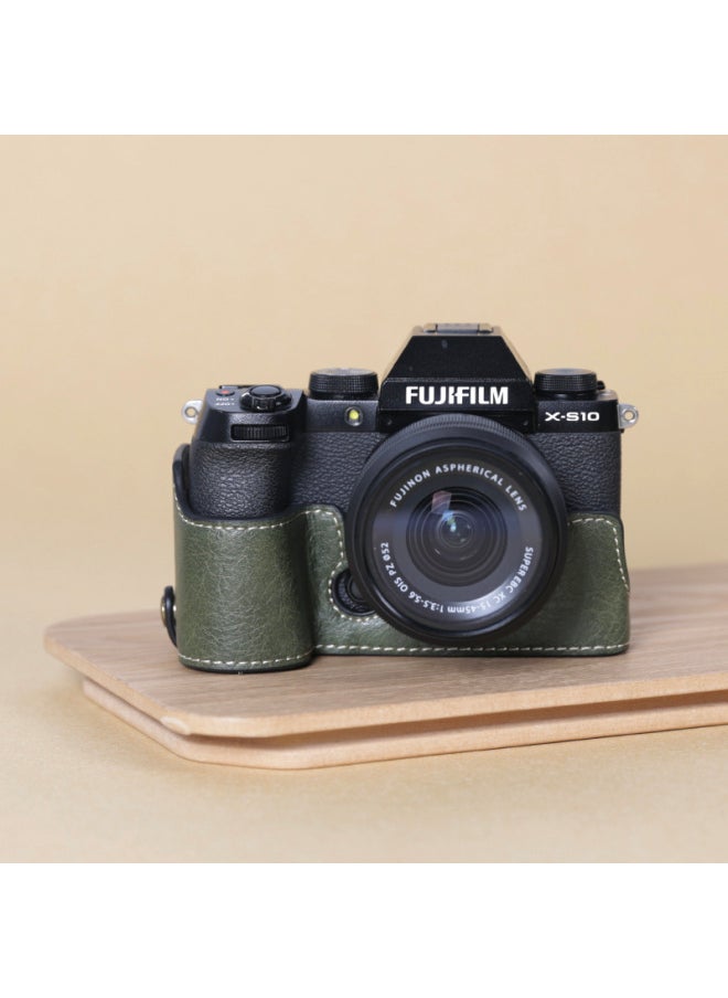 Generic Fuji XT30 Second Generation Protective Cover XT5XS10XS20XT4XT200X100V Base Leather Cover Accessories Xiang Zheng-Color:Xs10 Olive Green♜  - Image 1