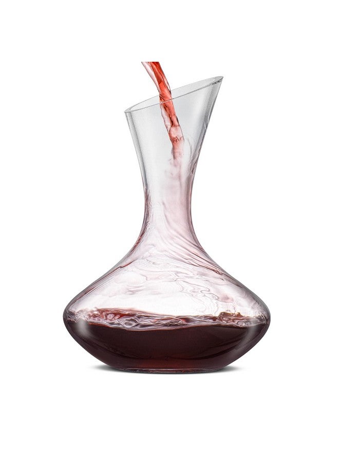JoyJolt JoyJolt Lancia Wine Decanter Crystal Wine Aerator Handmade Base Glass Pitcher Ultra Elegant Design Easy Pour Slanted Spout for Wine 1200ml (40 fl.oz)  - Image 4