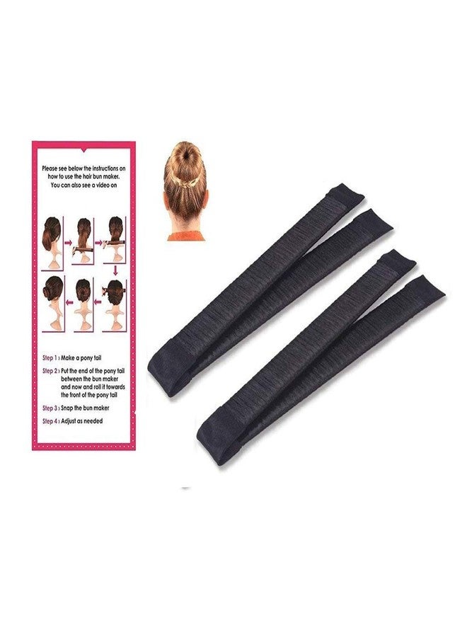 DazzleDiva 1Pcs Magic Hair Bun Maker - Synthetic Hair Snap Styling Tool for French Twist, Donut & Shaper - Easy Wrap Ribbon Bun Shaper for Women & Girls - Durable, Lightweight & Professional Updo - Black 1Pcs - Image 5