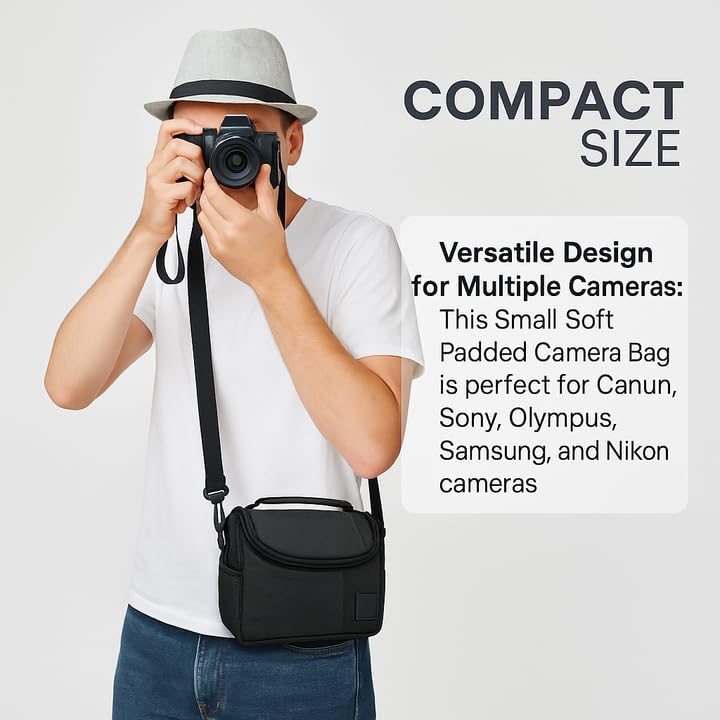 eCostConnection Acuvar Small Soft Padded Camera Bag for Canon, Sony, Olympus, & Samsung, DSLR Camera Bag Small, Camera Equipment Carrying Case, Gadget Bag With Shoulder Strap, Lightweight Case, Crossbody Camera Case - Image 4