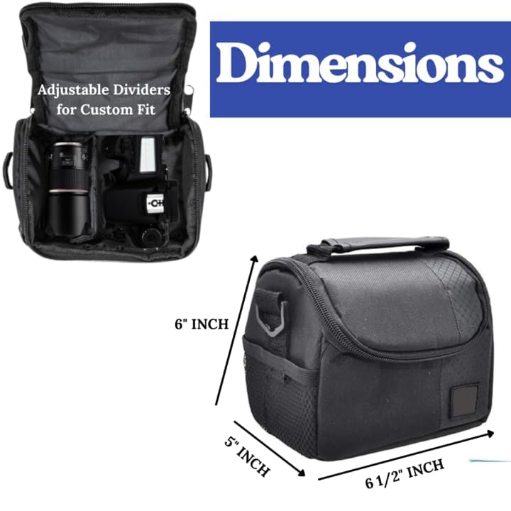 eCostConnection Acuvar Small Soft Padded Camera Bag for Canon, Sony, Olympus, & Samsung, DSLR Camera Bag Small, Camera Equipment Carrying Case, Gadget Bag With Shoulder Strap, Lightweight Case, Crossbody Camera Case - Image 2