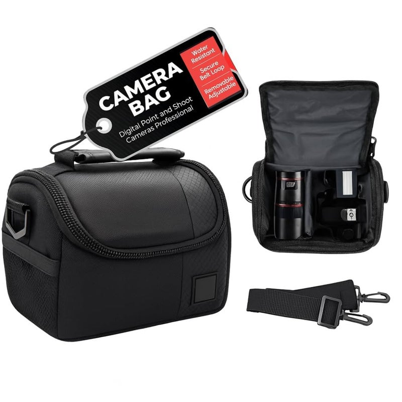 eCostConnection Acuvar Small Soft Padded Camera Bag for Canon, Sony, Olympus, & Samsung, DSLR Camera Bag Small, Camera Equipment Carrying Case, Gadget Bag With Shoulder Strap, Lightweight Case, Crossbody Camera Case - Image 1